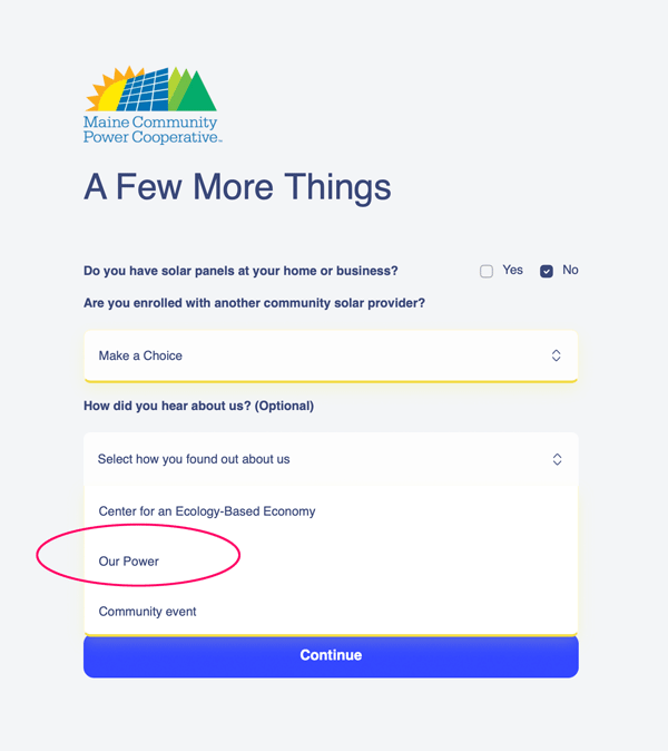 screenshot of MCPC website